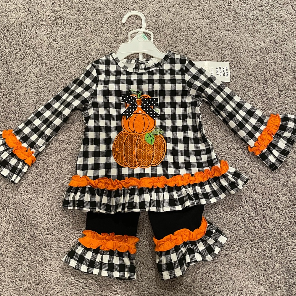 Baby girl size 18 month 2-piece Halloween/Fall outfit